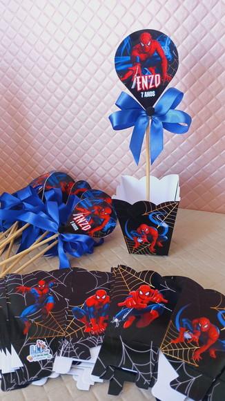 Kit com 10 Cachepô Centro de Mesa com Laço - Homem Aranha