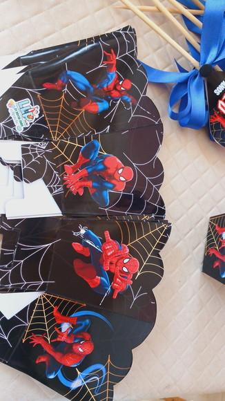 Kit com 10 Cachepô Centro de Mesa com Laço - Homem Aranha