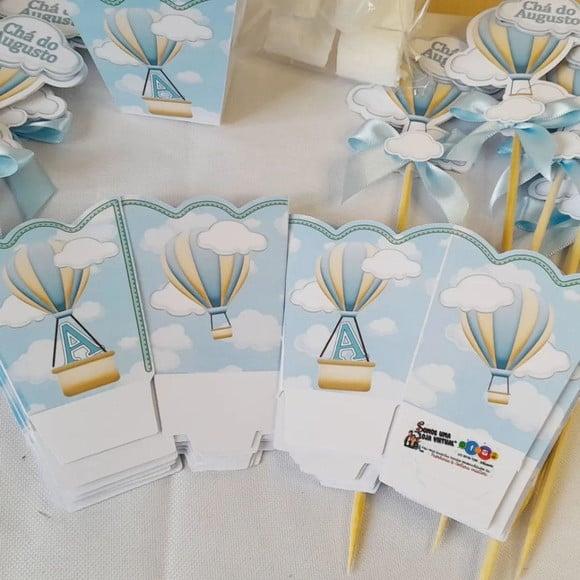 Kit com 10 Cachepô Centro de Mesa Luxo - Chá de Bebê Balão
