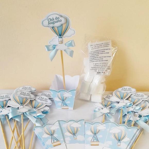 Kit com 10 Cachepô Centro de Mesa Luxo - Chá de Bebê Balão