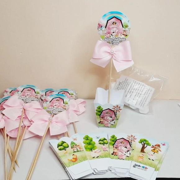 Kit com 10 Cachepô Centro de Mesa Luxo - Fazendinha Rosa