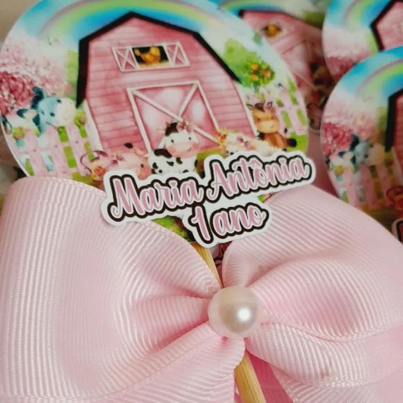 Kit com 10 Cachepô Centro de Mesa Luxo - Fazendinha Rosa