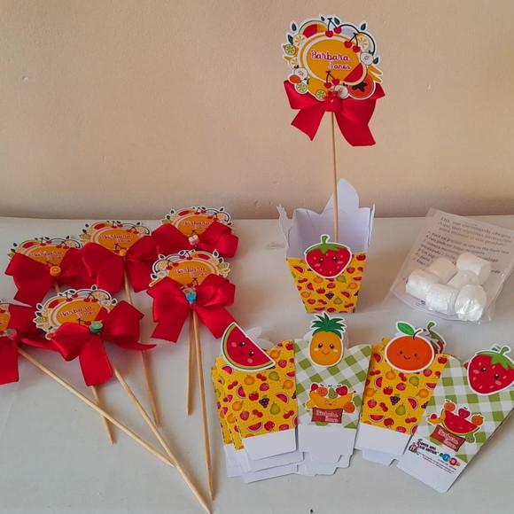 Kit com 10 Cachepô Centro de Mesa Luxo - Frutas