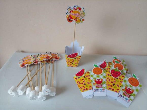 Kit com 10 Cachepot Centro de Mesa - Frutas