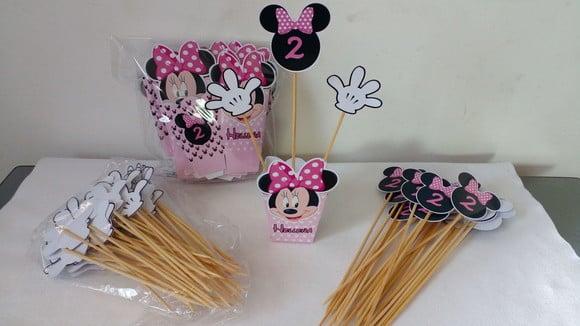 Kit com 10 Cachepot Centro de Mesa - Minnie