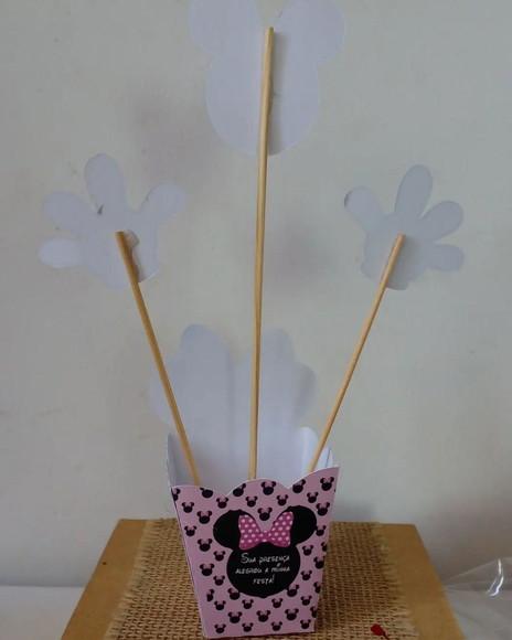 Kit com 10 Cachepot Centro de Mesa - Minnie