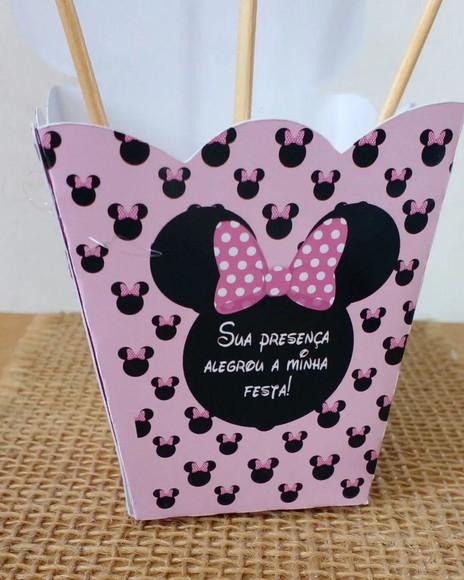 Kit com 10 Cachepot Centro de Mesa - Minnie
