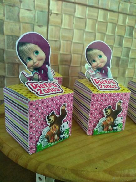 Kit com 10 Caixa Cubo 3d - Marsha e Urso