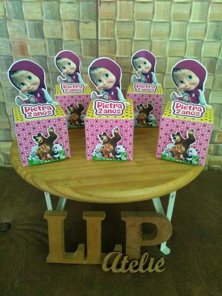 Kit com 10 Caixa Cubo 3d - Marsha e Urso