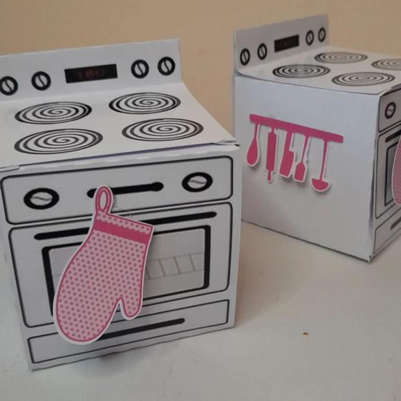 Kit com 10 Caixa Fogão Porta Cupcake Confeitaria