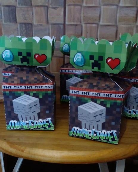 Kit com 10 Caixa Meia Bala Clássica - Minecraft