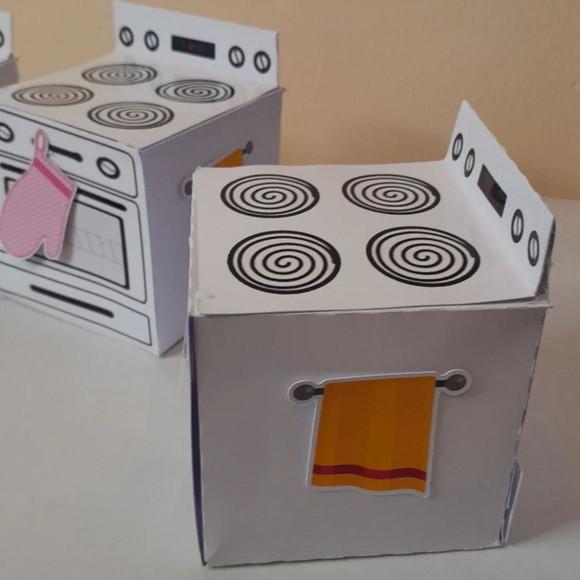 Kit com 10 Caixa Fogão Porta Cupcake Confeitaria