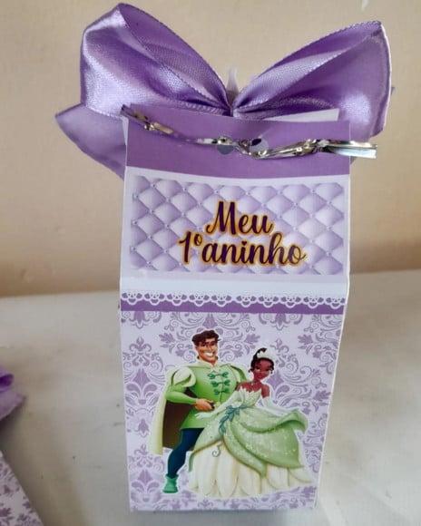 Kit com 10 Caixa Milk Princesa Tiana e o Sapo