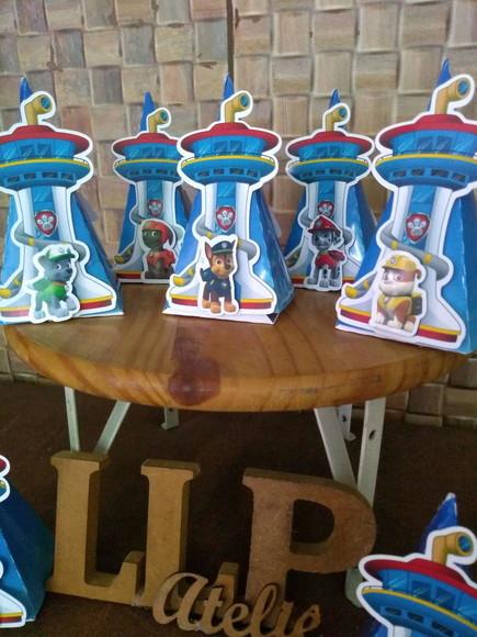Kit com 10 Caixa Pirâmide - Patrulha Canina