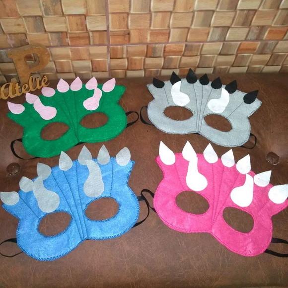 Kit com 10 Máscara Dinossauro em Feltro