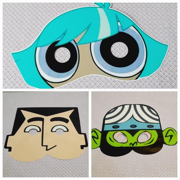 Kit com 10 Máscara em Scrap as Meninas Super Poderosas