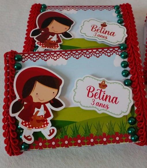 Kit com 10 Porta Kitkat 3d Luxo - Chapeuzinho Vermelho
