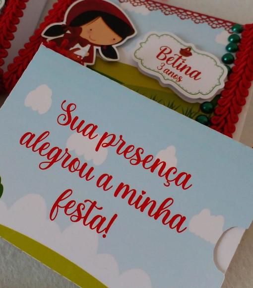 Kit com 10 Porta Kitkat 3d Luxo - Chapeuzinho Vermelho