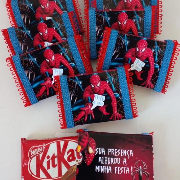 Kit com 10 Porta Kitkat 3d Luxo - Homem Aranha Modelo 02