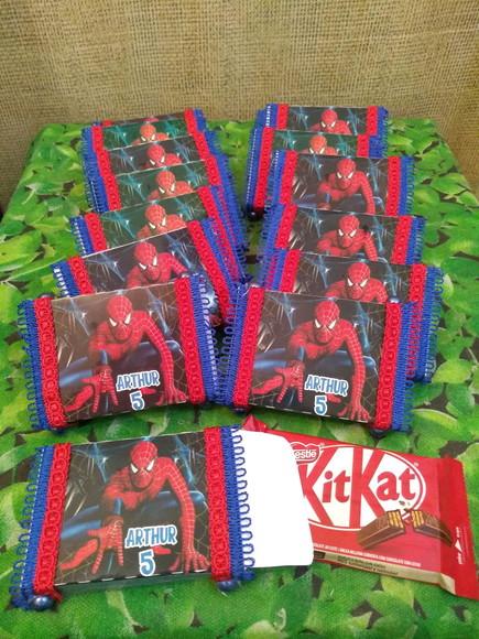 Kit com 10 Porta Kitkat 3d Luxo - Homem Aranha Modelo 03