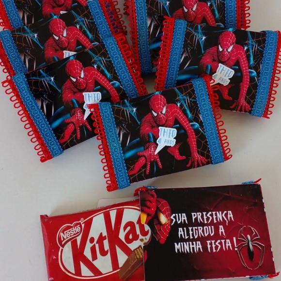 Kit com 10 Porta Kitkat 3d Luxo - Homem Aranha Modelo 02