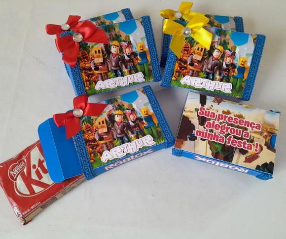Kit com 10 Porta Kitkat 3d Luxo - Roblox