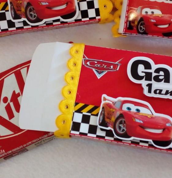 Kit com 10 Porta Kitkat 3d Luxo Carros