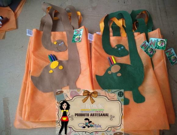 Kit com 10 Sacola Dinossauro