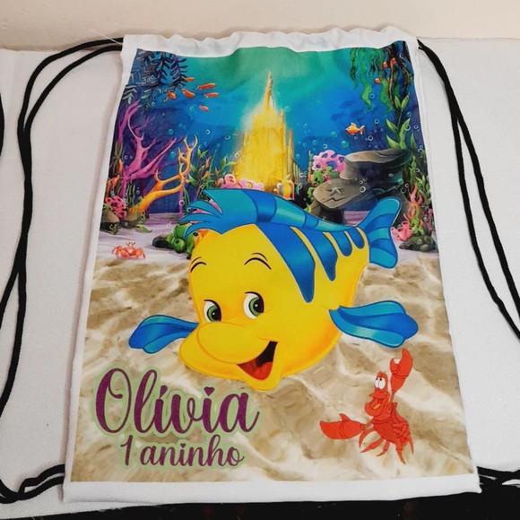 Kit com 10 Sacomochila - Pequena Sereia e Linguado