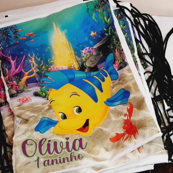 Kit com 10 Sacomochila - Pequena Sereia e Linguado