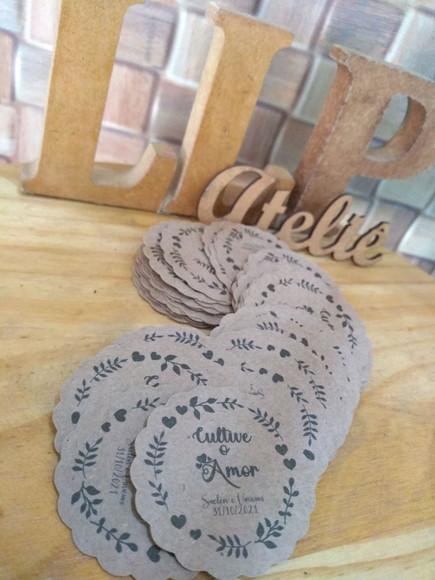 Kit com 100 Tag em Papel Kraft