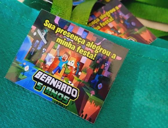 Kit com 14 Sacolas em Tnt com Aplique em Feltro - Minecraft