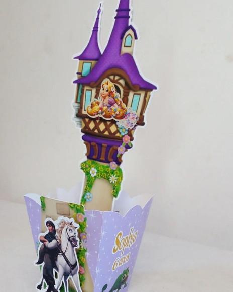Kit com 15 Cachepô Centro de Mesa - Rapunzel