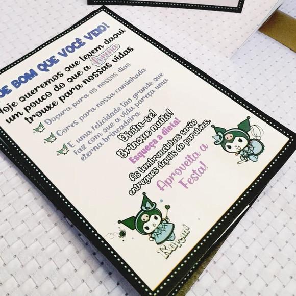 Kit com 15 Display Mesa - Placa de Agradecimento Kuromi