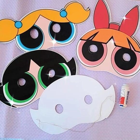 Kit com 15 Máscara em Scrap as Meninas Super Poderosas