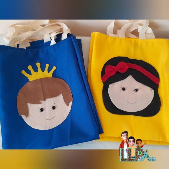 Kit com 15 Sacola Tecido - Branca de Neve