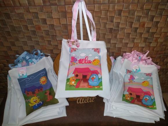 Kit com 15 Sacola Tecido - Galinha Pintadinha