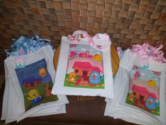 Kit com 15 Sacola Tecido - Galinha Pintadinha
