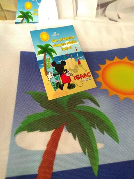 Kit com 15 Sacola Tecido - Mickey Praia