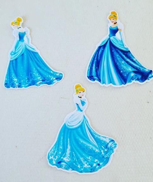 Kit com 20 Apliques 3d - Cinderela