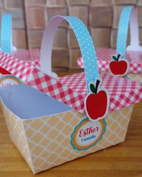 Kit com 20 Caixa Cesta de Pic Nic