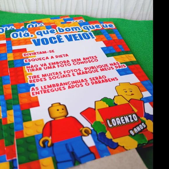 Kit com 20 Display Mesa - Placa de Agradecimento Lego