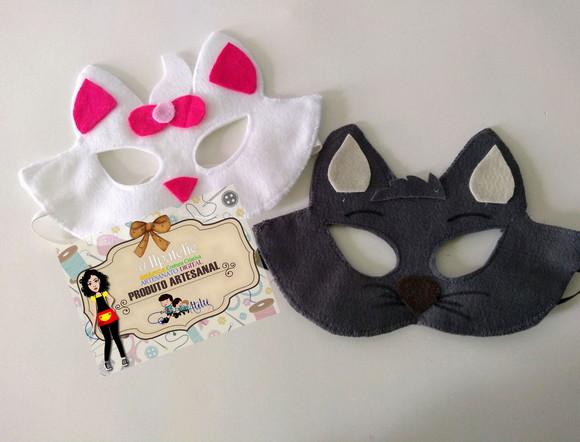 Kit com 20 Máscara em Feltro - Gata Marie