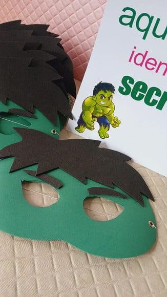 Kit com 20 Máscaras em Eva - Hulk