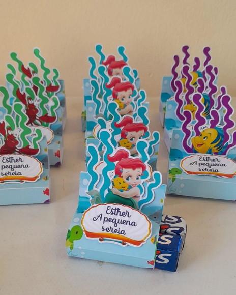 Kit com 20 Porta Bis Duplo 3d - Ariel Pequena Sereia