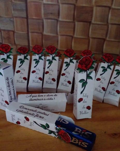Kit com 20 Porta Bis Flor Dia das Mães