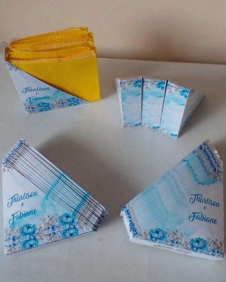 Kit com 20 Porta Guardanapo Casamento / Noivado / 15 Anos