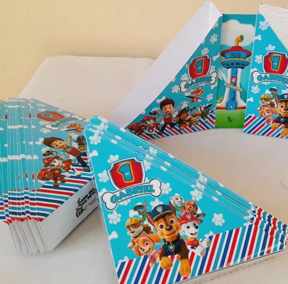 Kit com 20 Porta Guardanapo Patrulha Canina 2
