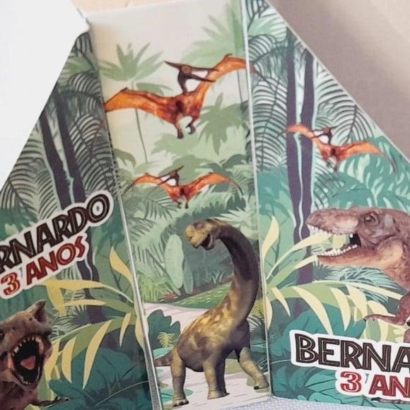 Kit com 20 Porta Guardanapos Dinossauro Jurassic Park