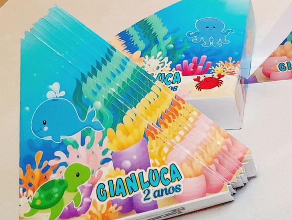 Kit com 20 Porta Guardanapos Fundo do Mar
